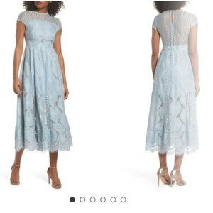 FoxiedoxTheodora Lace pale blue Midi Dress Sz 6